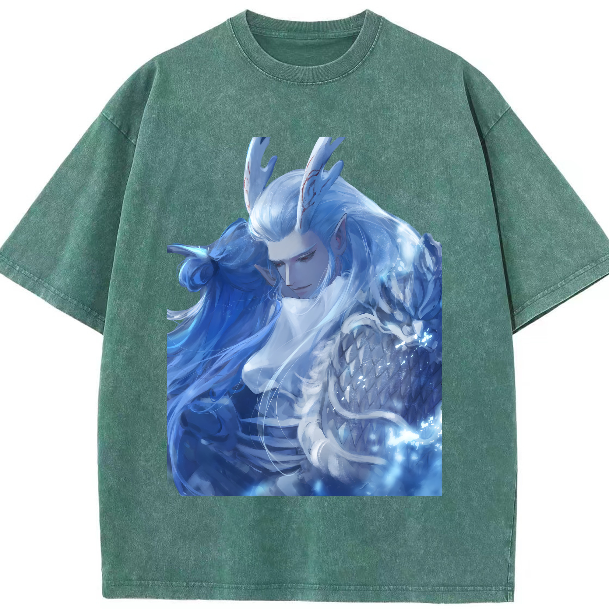 （画像用） Ne Zha 2 ナタ 魔童の大暴れ 綿100% ヴィンテージ風 半袖Tシャツ（フロントプリント）